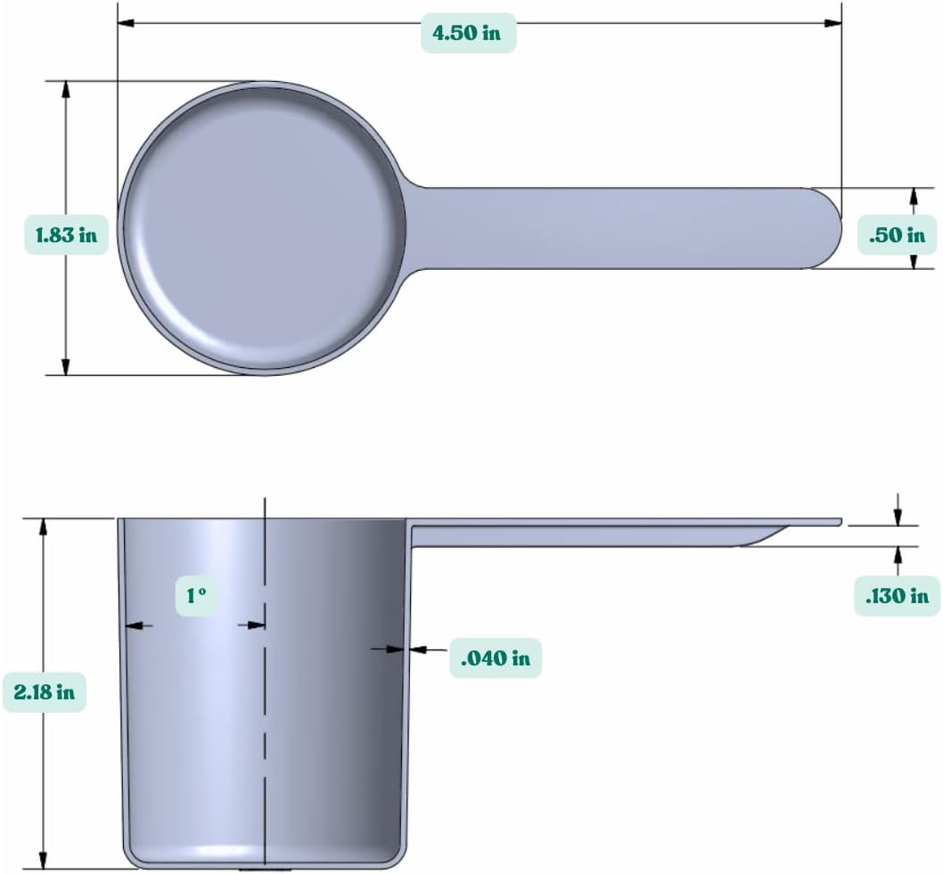 1/3 Cup (80 mL | 2.7 Oz.) Long Handle Scoop for Measuring Coffee, Pet Food, Grains, Protein, Spices and Other Dry Goods (Pack of 10)