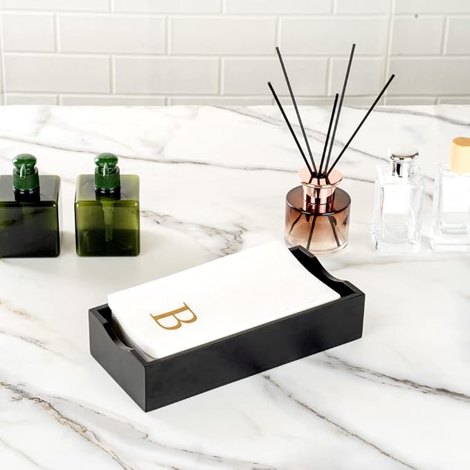 Luxenap 15.8 X 7.9 Inch Linen-Feel Guest Towels, 2000 Lettered Hand Towels - Gold Letter 'B', Sans Serif Font, White Paper Dinner Napkins, airlaid, For Restrooms And Tables - Restaurantware