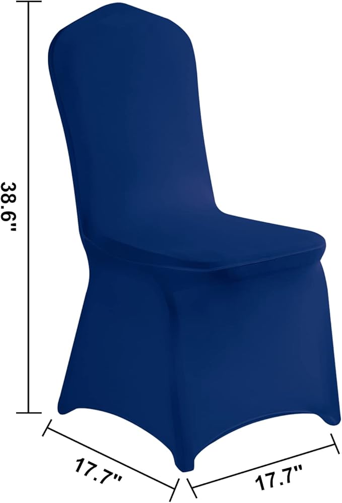 LZY 10pcs Spandex Chair Cover Stretch Slipcovers for Wedding Party, Dining Banquet Chair Decoration Covers (Classic Blue, 10)