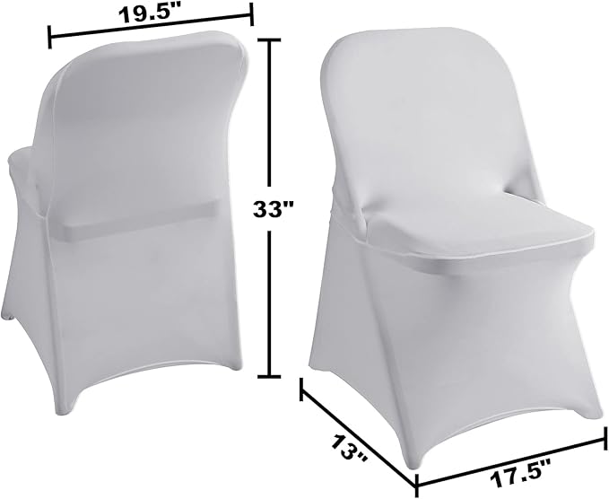 magalo 20 Pack Silver Spandex Folding Waterproof Chair Cover, Stretch Chair Cover Protector for Wedding, Party, Dining Banquet and Other Special Events