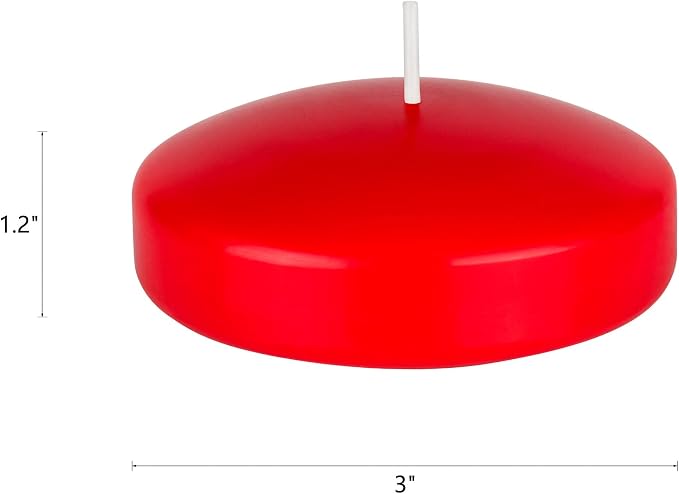 Mega Candles 12 pcs Unscented Red Floating Candles, Hand Poured Wax Candle 3 Inch Diameter, Home Décor, Wedding Receptions, Centerpieces, Occasions, Events, Festivities, Meditations, Spas
