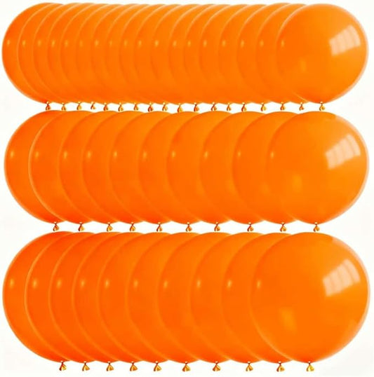 50 Pcs Giant Orange Latex Balloon Kit - Mixed Sizes (18", 24", 36") Pool-Safe Party Decorations Ideal for Halloween, Thanksgiving, Autumn Parties, Baby Showers & Events