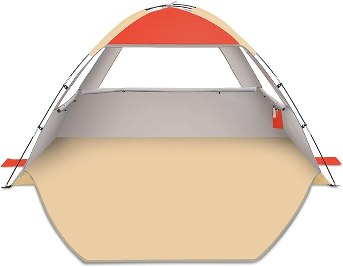 Gorich Beach Tent Sun Shelter for 3/4/6/8/10 Person with UPF 50＋ UV Protection, Lightweight & Easy Setup Beach Shade Canopy, Portable Beach Shade Tent Beach Cabana