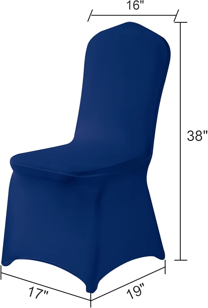 Spandex Chair Covers, 12PCS, Removable Washable Protector for Living Room, Party, Banquet, Wedding, Hotel (Classic Blue)