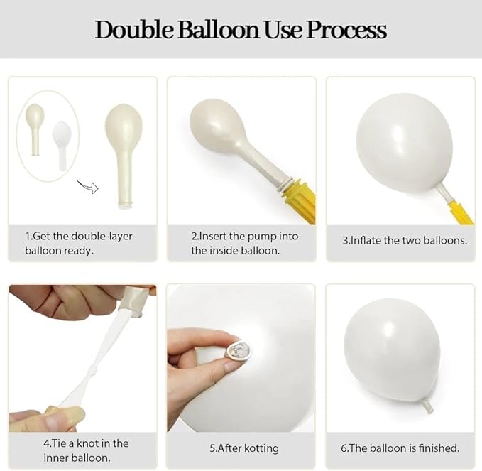 Pearl White Balloon Arch Kit,Double Stuffed White Pearl Balloon Garland Different Sizes 5/12/18 Inch with Black and White Bow for Baby Shower Baptism Wedding Birthday Engagement Party Decoration