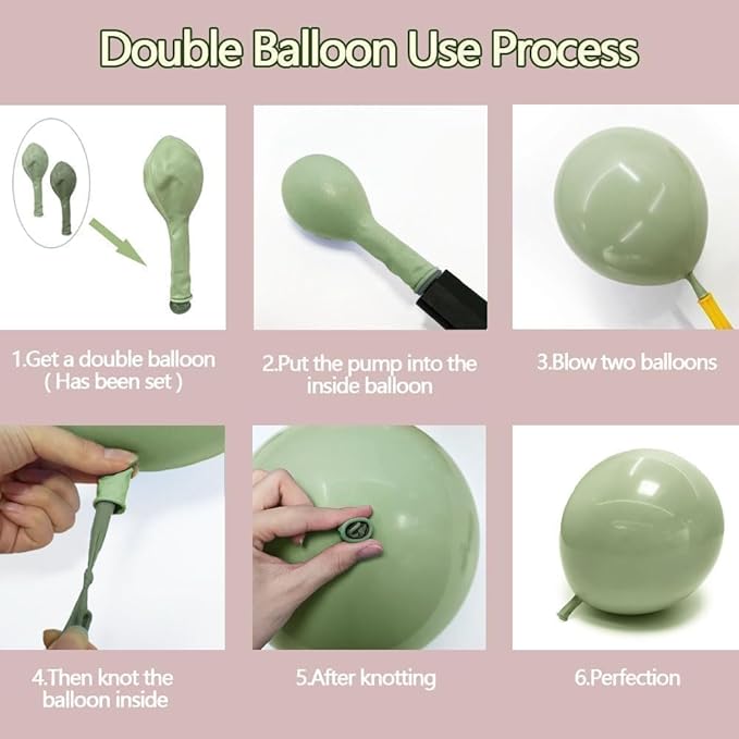 Pink Green Yellow Balloon Arch Double Stuffed, Dusty Green Light Yellow Mauve Ivory Pastel Balloon Garland Kit for Baby Shower Birthday Bridal Wedding Flower Mothers Day Party Decoration