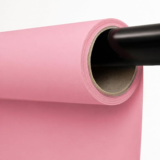 Kate Seamless Paper Backdrop for Photography Solid Pink Backdrop Paper (106.8''x32.8' Baby Pink)