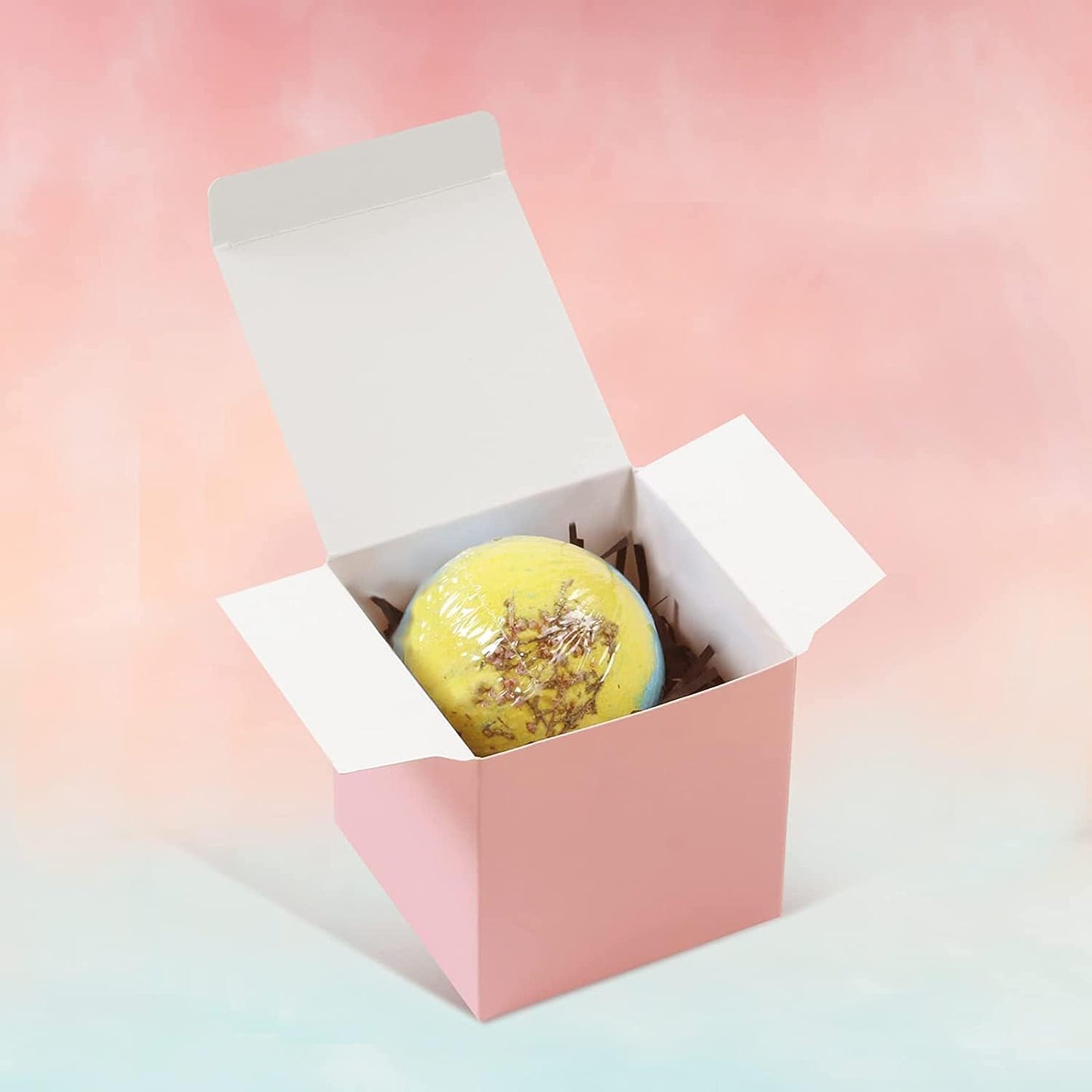 COTOPHER 60pcs Wedding Favor Boxes, Paper Gift Boxes 3x3x3 Inches Small Gift Boxes with Ribbons Small Boxes for Gifts, Crafting, Cupcake, Candy, Bridesmaid Proposal Boxes