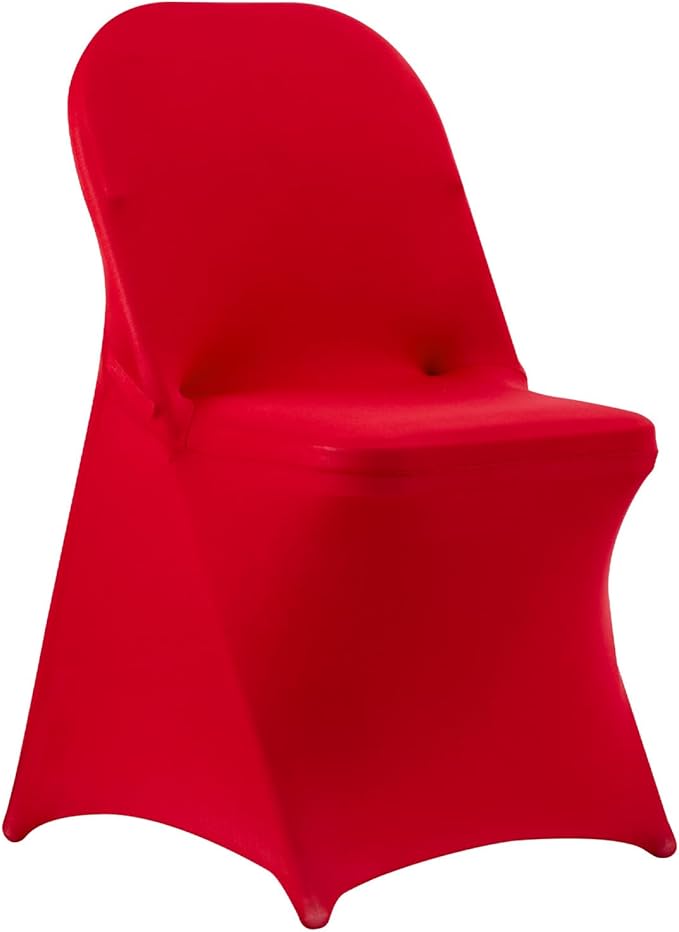 VEVOR Chair Covers, Polyester Spandex Chair Cover, Stretch Slipcovers for Wedding Party Dining Banquet Flat-Front Chair Covers (Red-c, 50PCS)