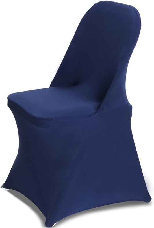 HAINARverS Folding Chair Covers for Wedding, 10pcs Stretch Spandex Washable Fabric Chair Cover, Decoration Chair Cover for Wedding, Party, Banquet, Birthday, Conference, Event(Navy Blue, 10 PCS)