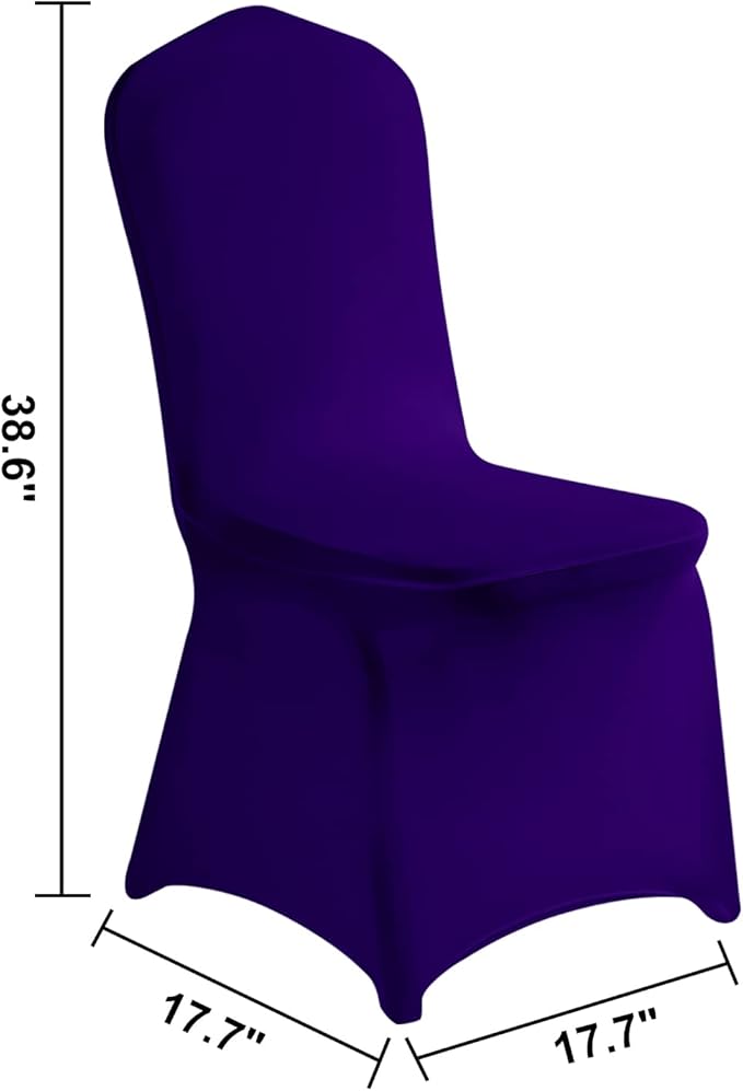 LZY 10pcs Spandex Chair Cover Stretch Slipcovers for Wedding Party, Dining Banquet Chair Decoration Covers (Purple, 10)