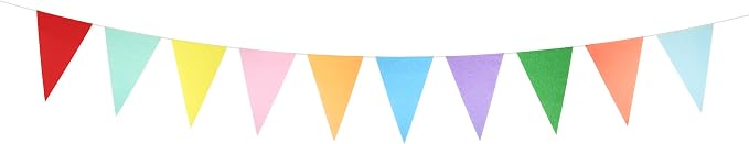 Meri Meri Bright Tissue Flag Banner (Set of 2), Reusable Party Decorations, 12' Party Banner Including Excess Cord