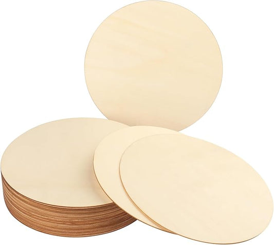 30 PCS 11.8 Inch Wood Circles, Thickness 2.5 mm Unfinished Wood Circles, Plywood Circles, Craft Unfinished Wood Discs for DIY Crafts, Door Hanger, Painting, Versatile Round Wood Pieces,by GNIEMCKIN