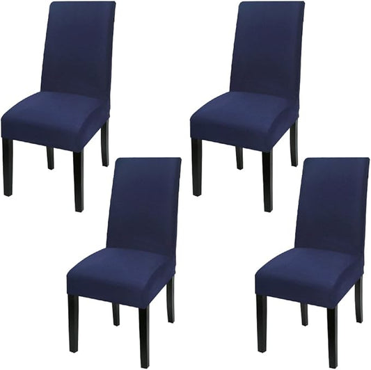 Fuloon 4 Pack Super Fit Stretch Removable Washable Short Dining Chair Protector Cover Seat Slipcover for Hotel, Dining Room, Ceremony, Banquet Wedding Party