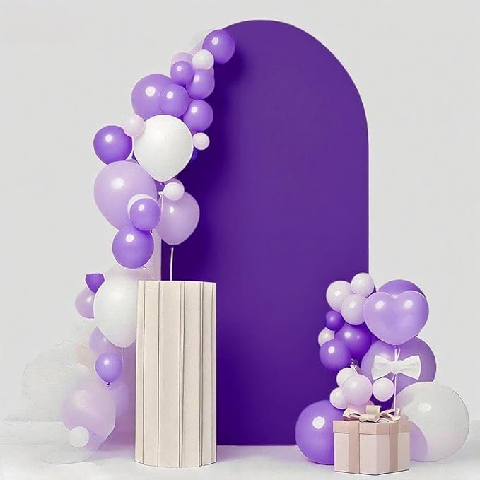7.2FT Purple Spandex Wedding Arch Cover for Birthday Party Celebration Decor