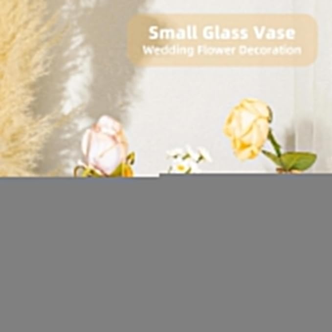 Mini Bud Vases As Wedding Centerpieces for Tables,Clear Bud Vases for Flowers,Small Flower Vases Suitable for Birthday Party,Anniversary,Wedding Reception,Baby Shower (Gold, 12PCS)