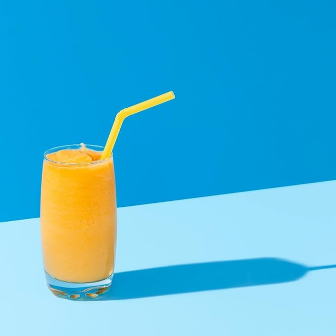 KTOB Biodegradable Flexible Drinking Straws - 100 Count 100% Plant-Based Compostable Colorful Eco Friendly Alternative to Disposable Plastic Straws