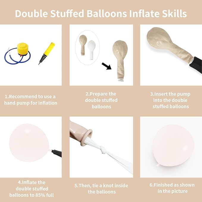 Neutral Balloon Garland Arch Kit - All Double Stuffed Balloons with Pearl Champagne Gold White Sand Nude Balloons for Boho Neutral Theme Wedding Engagement Baby Shower Birthday Party