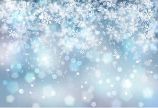12x10ft Falling Snowflake Portrait Backdrops for Photography Winter Ice Snow Flakes Photo Shoot Newborn Kids Baby Adults Wedding Photo Background Vinyl Photo Booth Props
