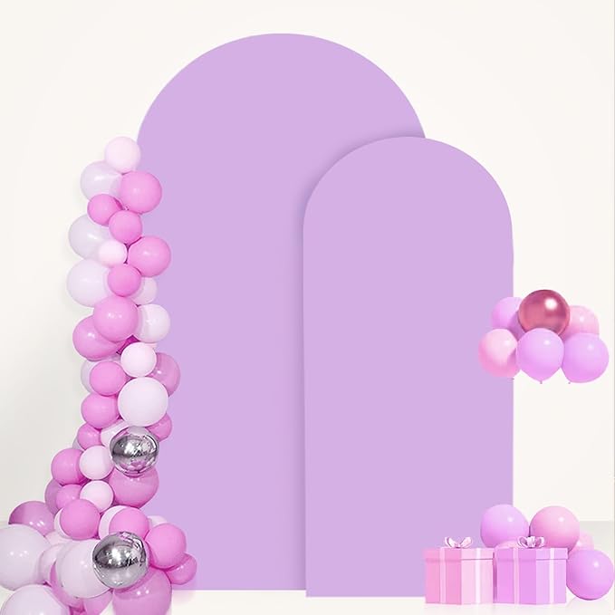 FANPROMS Arch Backdrop Cover Set of 2 Lavender 6FT 7.2FT Wedding Arch Cover for Arch Cover Set of 2 Balloon Arch Backdrop Cover for Parties