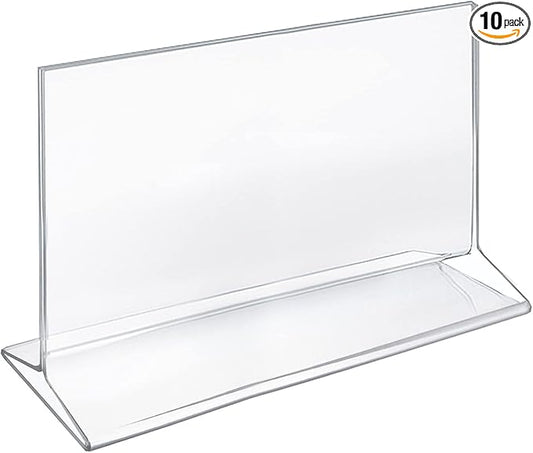 Azar Displays 142718 11-Inch Width by 7-Inch Height Top-Load Acrylic Sign Holder, 10-Pack