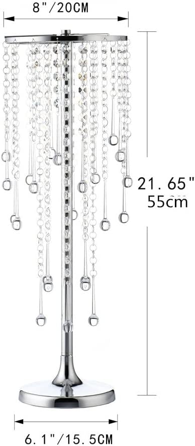 Bigsee 10 Pcs 21.65 inches Crystal Flower Stand Wedding Centerpieces for Tables, Tabletop Silver Metal Flower Arrangement Holder, Elegant Bulk Metal Vases for Reception Party Ceremony Decoration