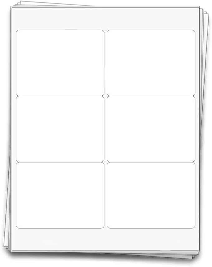 60 Printable Large Beer Bottle White Labels, 4x3 inches, 100% Recycled White