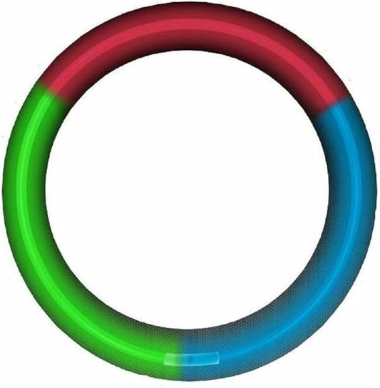 Glow Sticks Bulk Wholesale Necklaces, 1200 22” Red-Green-Blue Glow Stick Necklaces, Bright Colors, Glow 8-12 Hrs, Connector Pre-Attached, Sturdy Packaging, GlowWithUs Brand