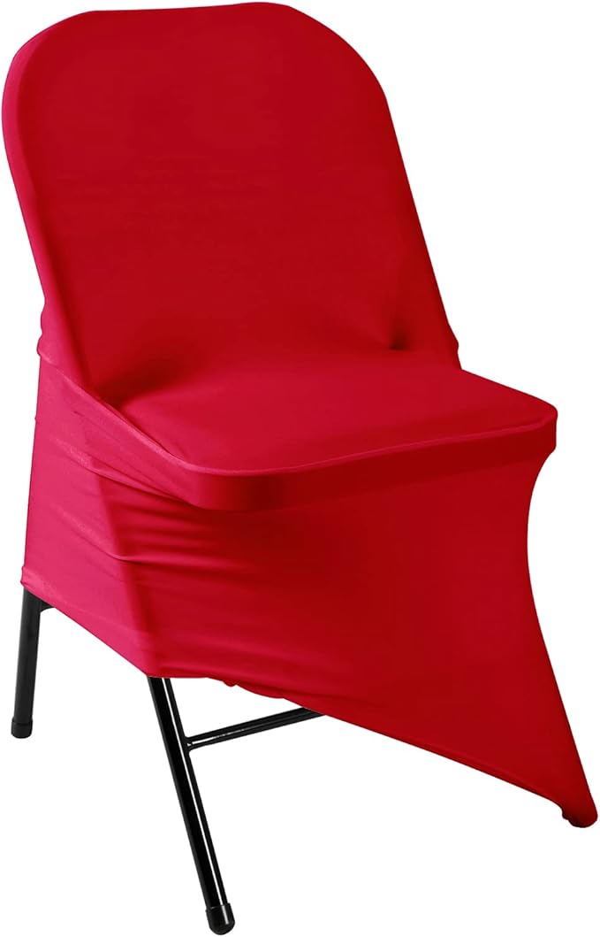 Spandex Chair Cover,12PCS,Living Room Folding Chair Covers,Removable Chair Covers Washable Protector Stretch Chair Cover for Party, Banquet,Wedding Event,Hotel(Red)
