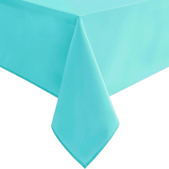 Hiasan Tablecloth for Rectangle Tables - 70 x 140 inch - Waterproof, Spillproof & Wrinkle Resistant Washable Polyester Table Cloth for Dining/Party/Outdoor Picnic, Aqua