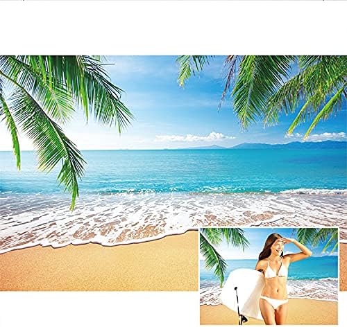DASHAN 10x8ft Tropical Beach Backdrop Ocean Hawaiian Luau Party Decorations Background Sea Sailor Beach Birthday Palm Tree Photography Background Summer Wedding Bridal Shower Nautical Photo Prop