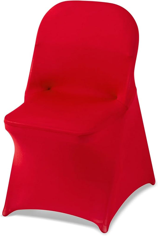 VEVOR Chair Covers, Polyester Spandex Chair Cover, Stretch Slipcovers for Wedding Party Dining Banquet Flat-Front Chair Covers (Red-c, 50PCS)