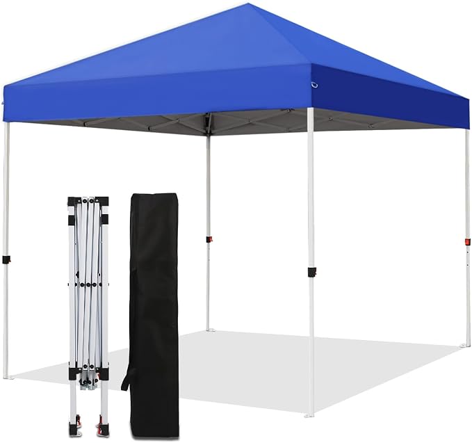 Northroad 8X8 FT Pop Up Canopy, Outdoor Instant Canopy Tent w/Carrying Bag, Portable Gazebo Shelter for Wedding Party,Commercial Event,Patio,Garden,Beach -Blue