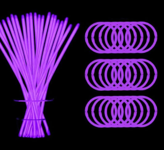 300 PCS Purple Glow Sticks Bulk Glow in the Dark Bracelets and Necklaces with Connectors 8" Glowsticks Light Up Neon Party Favors for Mother's Day,Hawii Rave,Halloween Birthday Wedding