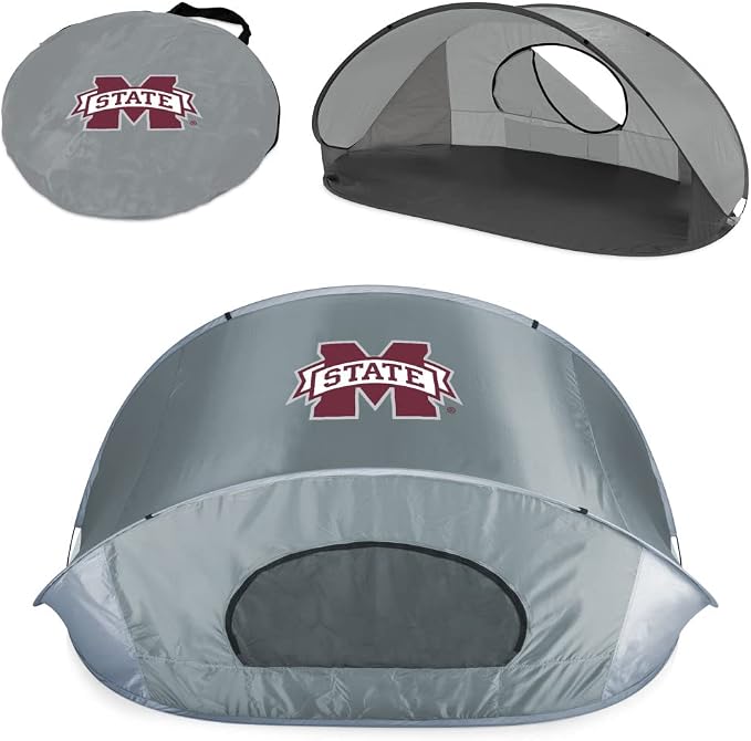 PICNIC TIME NCAA Georgia Tech Yellow Jackets Manta Portable Beach Tent, Pop Up Tent, Beach Sun Shelter Pop Up, (Gray with Black Accents)