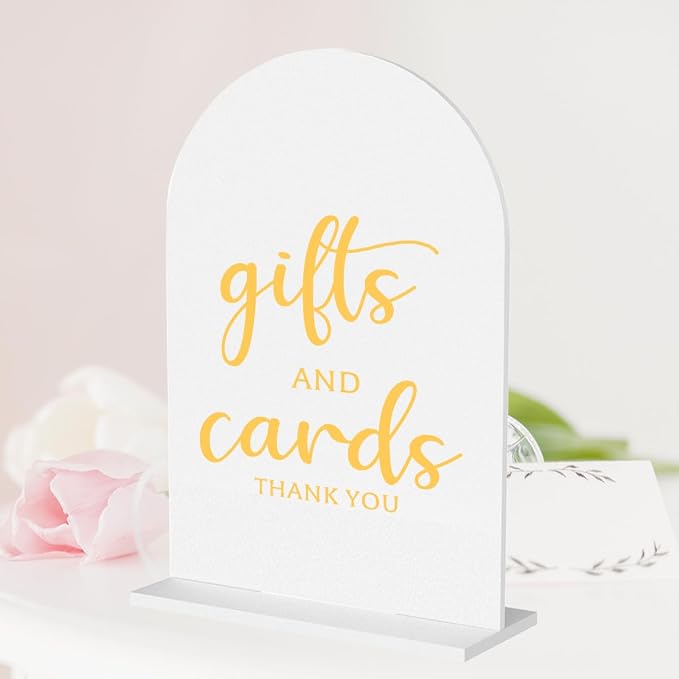 6 Pcs Wedding Sign Decor, Ceremony Sign, Wedding Sign for Reception & Event Party,Bridal Shower Decorations, Wedding Table Sign Accessories for Anniversary and Event 5x7 Inch White Gold
