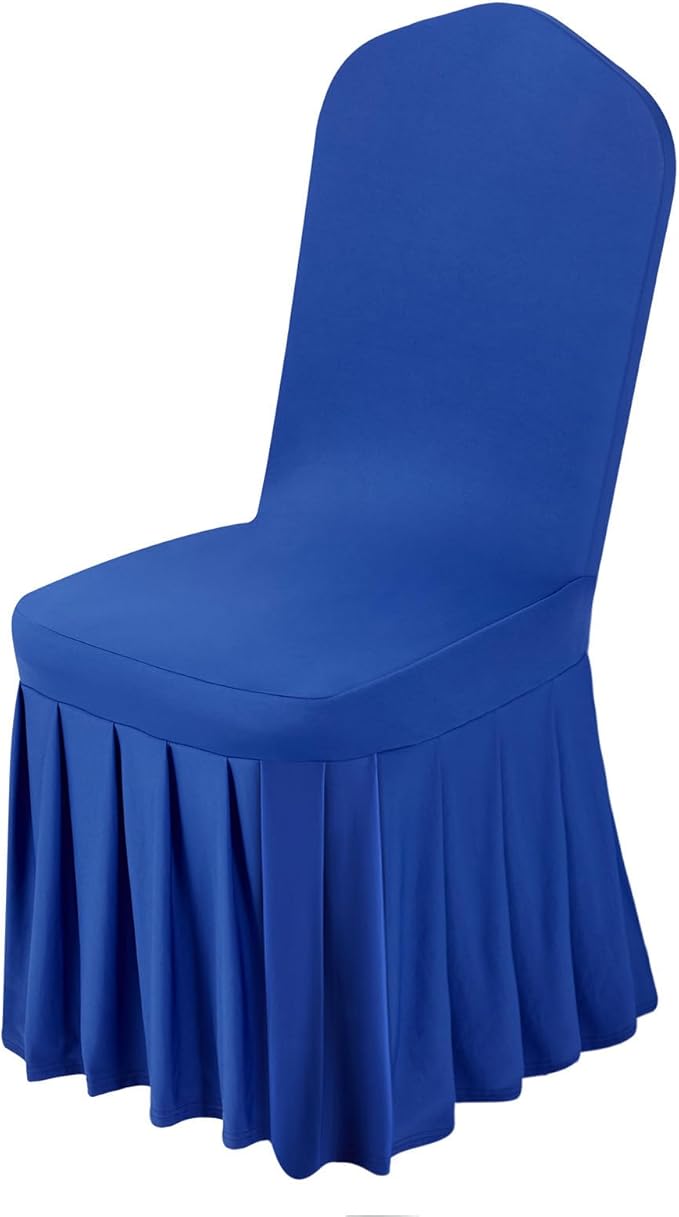 VEVOR Chair Covers, Polyester Spandex Chair Cover, Stretch Slipcovers for Wedding Party Dining Banquet Flat-Front Chair Covers (Royal Blue-d, 30PCS)