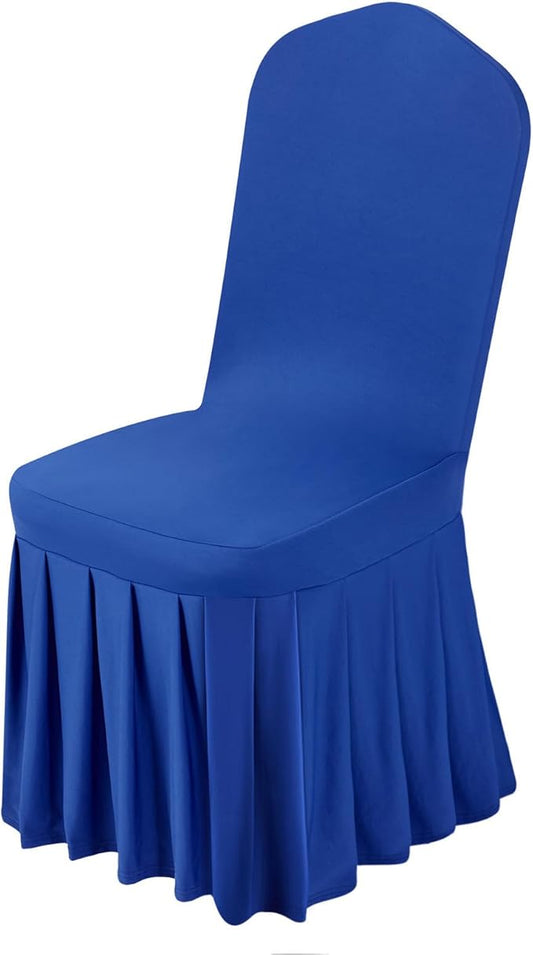 VEVOR Chair Covers, Polyester Spandex Chair Cover, Stretch Slipcovers for Wedding Party Dining Banquet Flat-Front Chair Covers (Royal Blue-d, 30PCS)