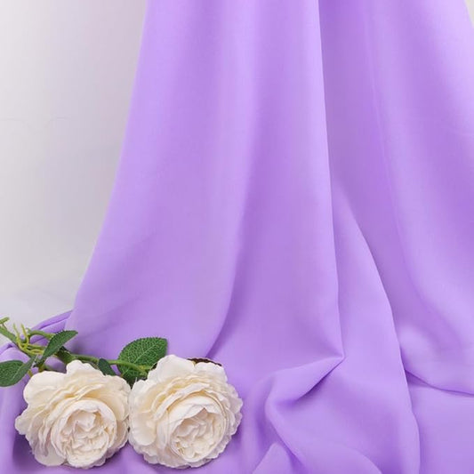 DUOBAO 59" Wide Soft Sheer Chiffon Voile Fabric - 60ft Lightweight Breathable Material for Wedding Dresses, Curtains, Party Decorations，Non-Waterproof Draping & DIY Crafts (Lavender, 20 Yards)