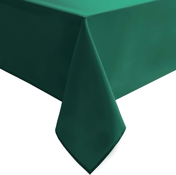Hiasan Square Tablecloth - Waterproof and Spillproof Washable Fabric Table Cloth for Dining Room Kitchen, Emerald Green, 60 x 60 Inch