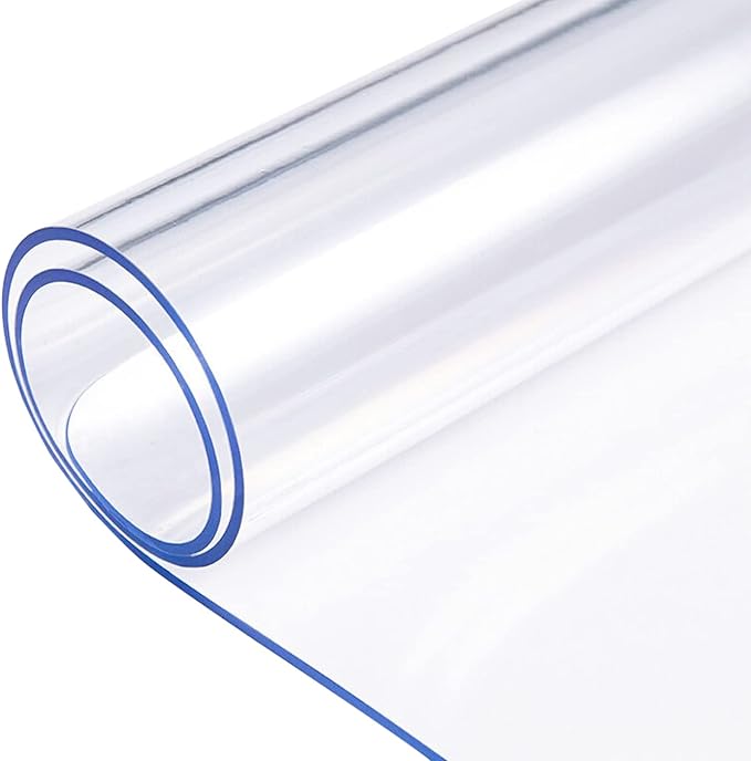 PVC Table Cover - Furniture Protection Vinyl Protector Clear Plastic Rectangle Pet Carpet Protector Crystal Table Cover Runner Waterproof Picnic Tablecloth 44X96 Inch