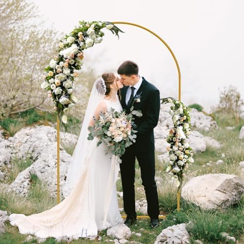 Quick Assembly 7.2FT Arch Backdrop Stand for Parties, Balloon Arch Stand, Wedding Arch Backdrop Stand, Lightweight & Sturdy for Birthday, Gradutation, Birdal Shower, Baby Shower, Anniversary, Wedding, New Year