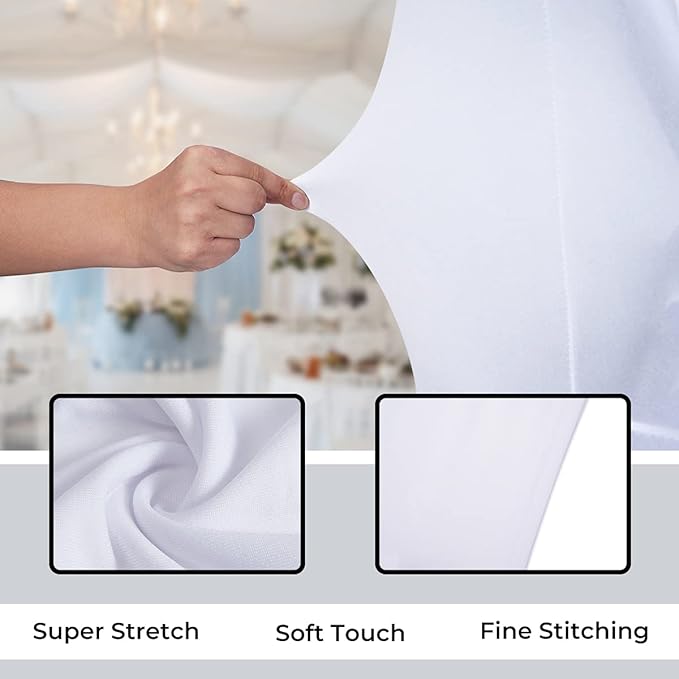 Babenest Spandex Folding Chair Covers - 30PCS Upgraded Universal Stretch Washable Fitted Chair Slipcovers Protector for Wedding, Holidays, Banquet, Party, Easter Celebration (White)