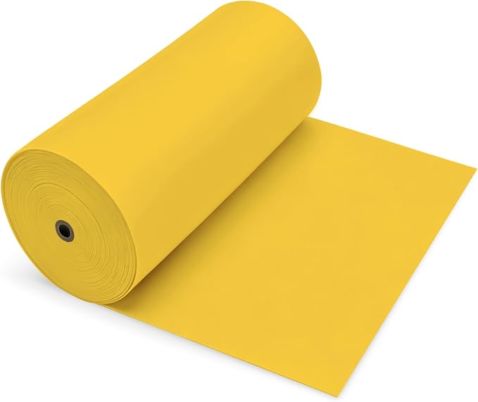 54IN X 600FT Plastic Table Cover Roll, Plastic Table Cloths for Parties, Birthday, Weddings, Banquet,Disposable Tablecloth Roll for All Shape Tables,Party Supplies(Yellow, 54 Inch X 600 Feet)