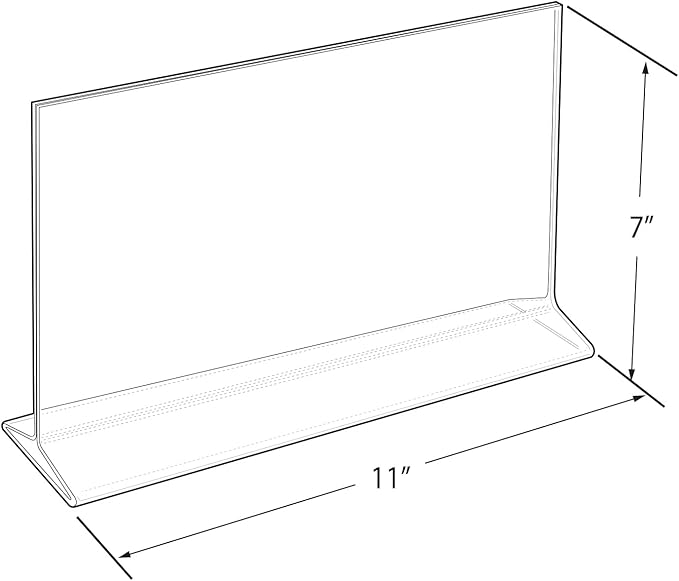 Azar Displays 142718 11-Inch Width by 7-Inch Height Top-Load Acrylic Sign Holder, 10-Pack