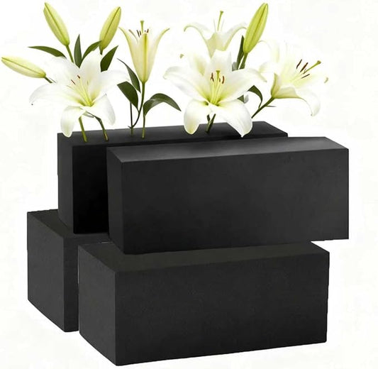 Reusable Floral Foam Blocks for Artificial Flower Arrangements, Weather Resistant, 4 Pieces, 9x3x3 Inch, for Outdoor Wedding Home Decor (4, 9 x 3 x 3'')