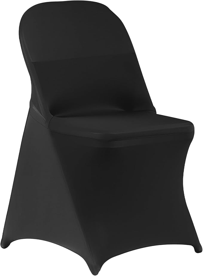 VEVOR Chair Covers, Polyester Spandex Chair Cover, Stretch Slipcovers for Wedding Party Dining Banquet Flat-Front Chair Covers (Black-c, 150PCS)