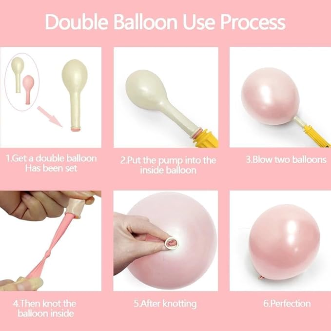 Pearl Pink Black Balloon Arch Kit, Double Stuffed Pastel Baby Pink Blush Silver Balloon Garland for Baby Shower Birthday Bridal Wedding Graduation Mothers Day Women Bachelorette Party Decoration