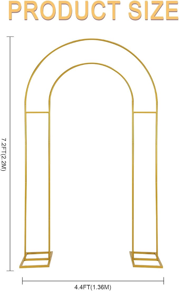 Open Arch Backdrop Stand,Double Arch Frame U Shaped Wedding Arches for Wedding Ceremony Birthday Party Bridal Baby Shower Photo Booth Garden Floral Balloon Arch Decoration