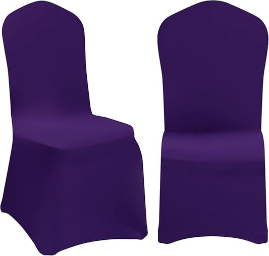 EMART Purple Chair Covers 20 Pcs Spandex Stretch Universal Standard Seat Slipcovers Fitted for Wedding Bulk, Party, Banquet and Holidays Celebration